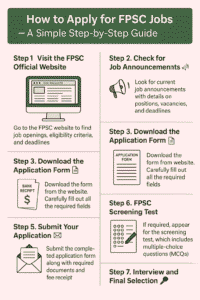 Step-by-step guide to applying for FPSC jobs in Pakistan, including eligibility criteria, application process, and interview preparation